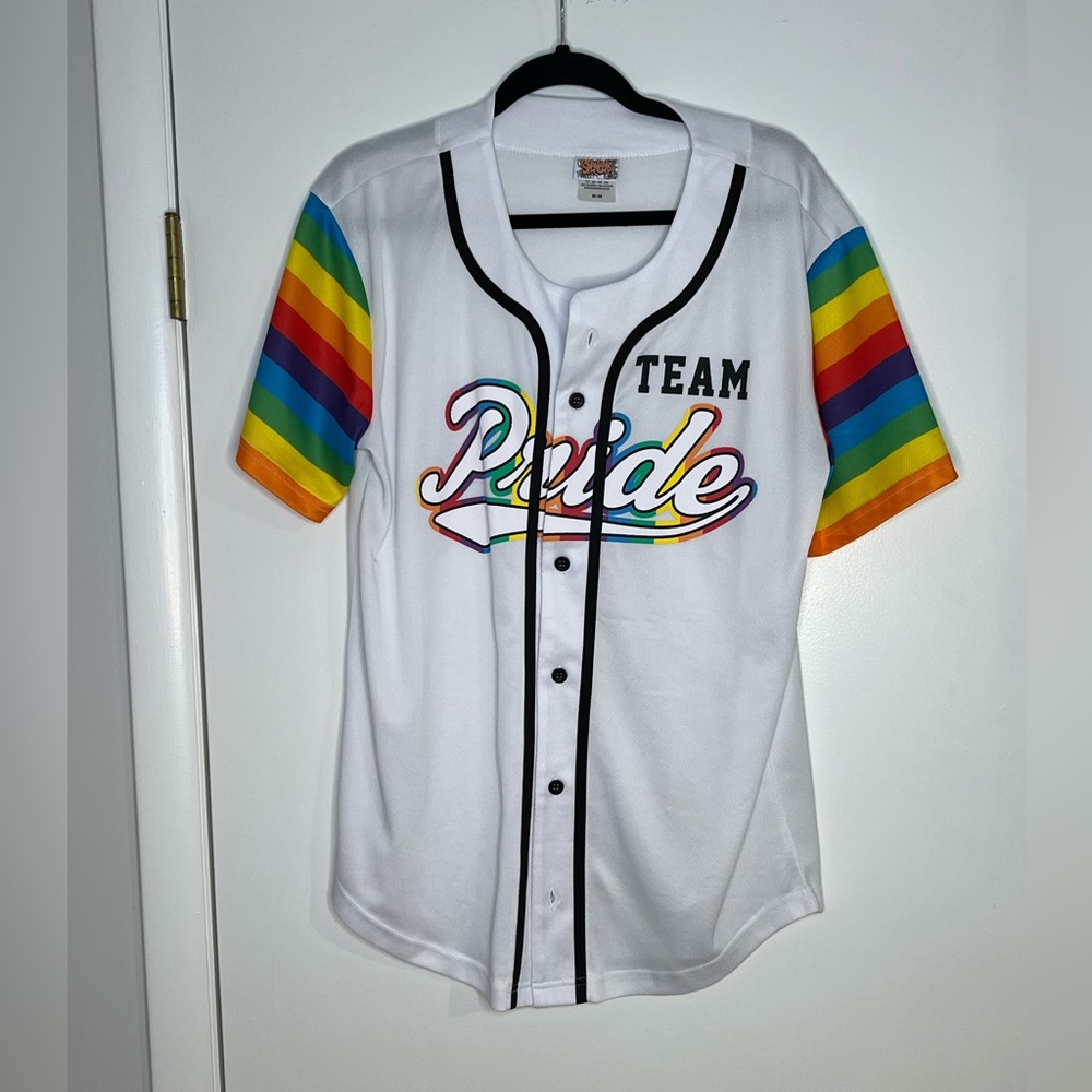 Spencer’s Rainbow Pride baseball jersey